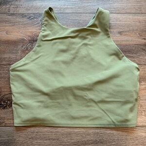 Athleta Sage Green Cropped High-Neck Sports Bra Tank